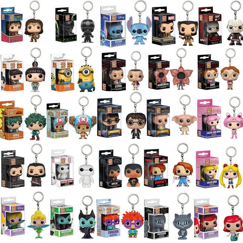 [PO] Funko POP DISNEY CARTOON TOYS MALEFICENT CAT STITCH KEYCHAIN HARRY POTTER PVC ACTION FIGURE