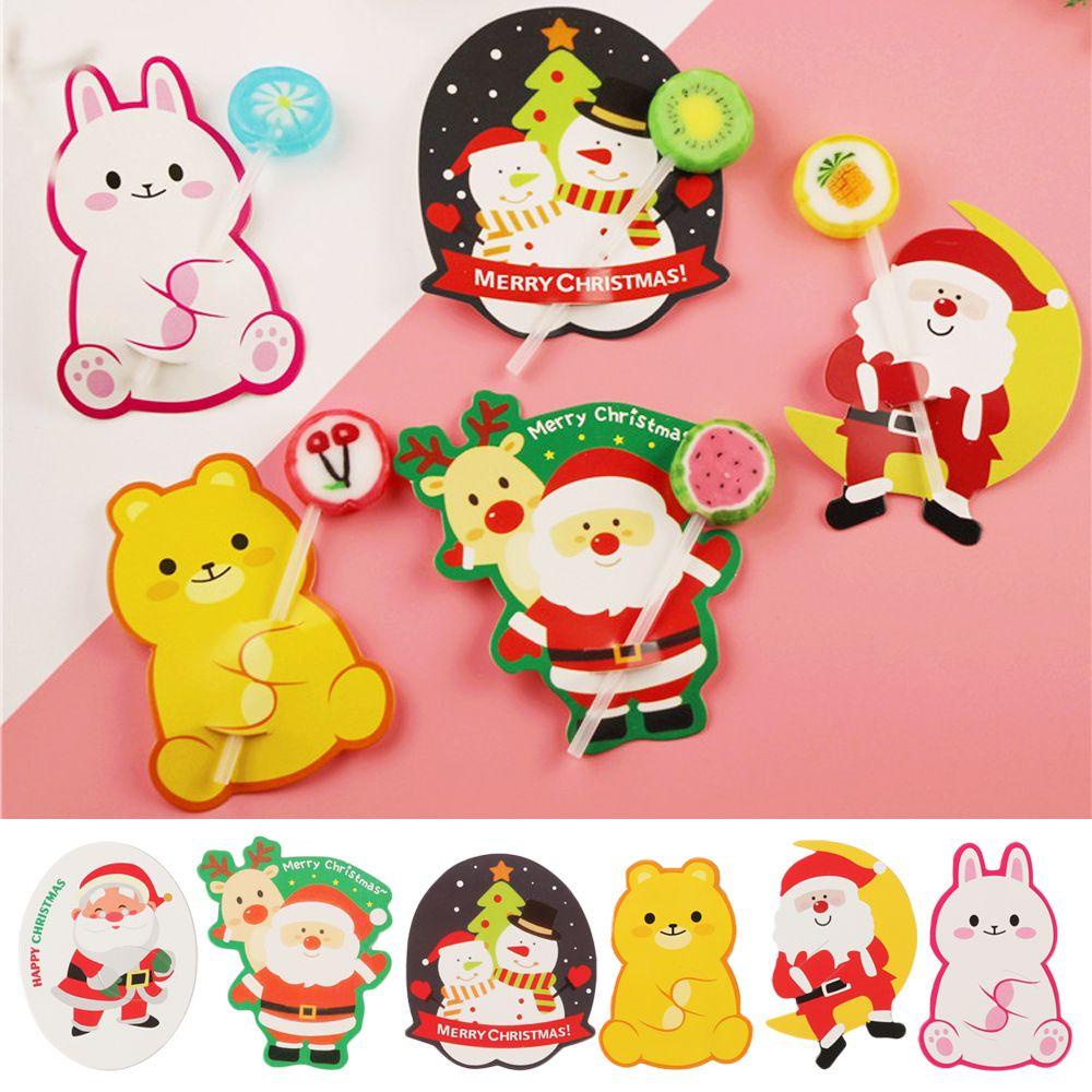 Solighter 50Pcs Christmas Decor DIY Packing Kartu Packing Snowman Hias