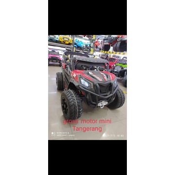 MOBIL AKI UTV  DAKAR FACELIFT  KYZ 09 BAN KARET /RODA EVA JOK KULIT AKI 12VOLT~MAINAN MOBIL AKI ANAK