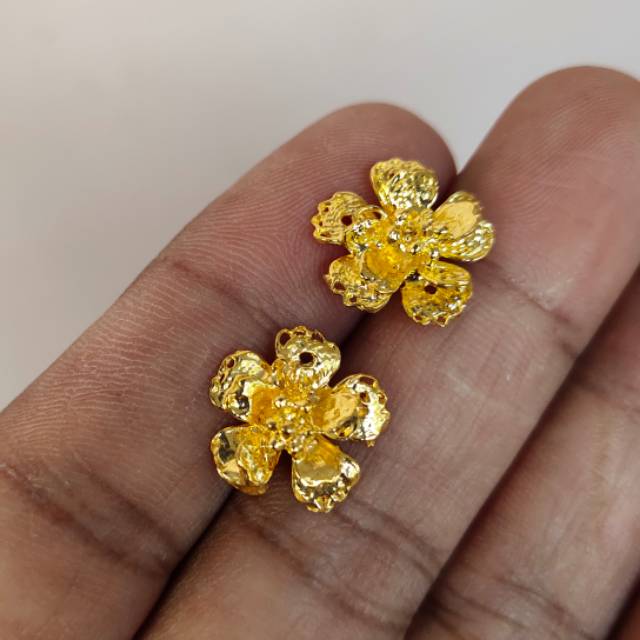 Giwang Bunga Kendari Lapis Emas 24k
