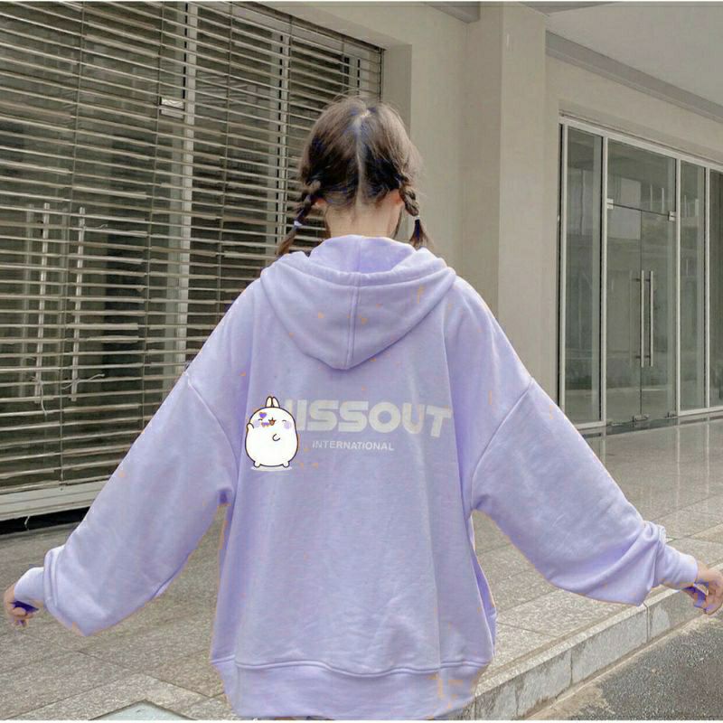 S - XXXXXL(6XL) Zip Hoodie MISS0UT INTERNASIONAL OVERSIZE Jaket Resleting Korean Fashion Fleece Jumbo Jaketin Aja S M L XL XXL XXXL 4XL 5XL Coklat Tua Mocca Brown Neon Lilac Pink