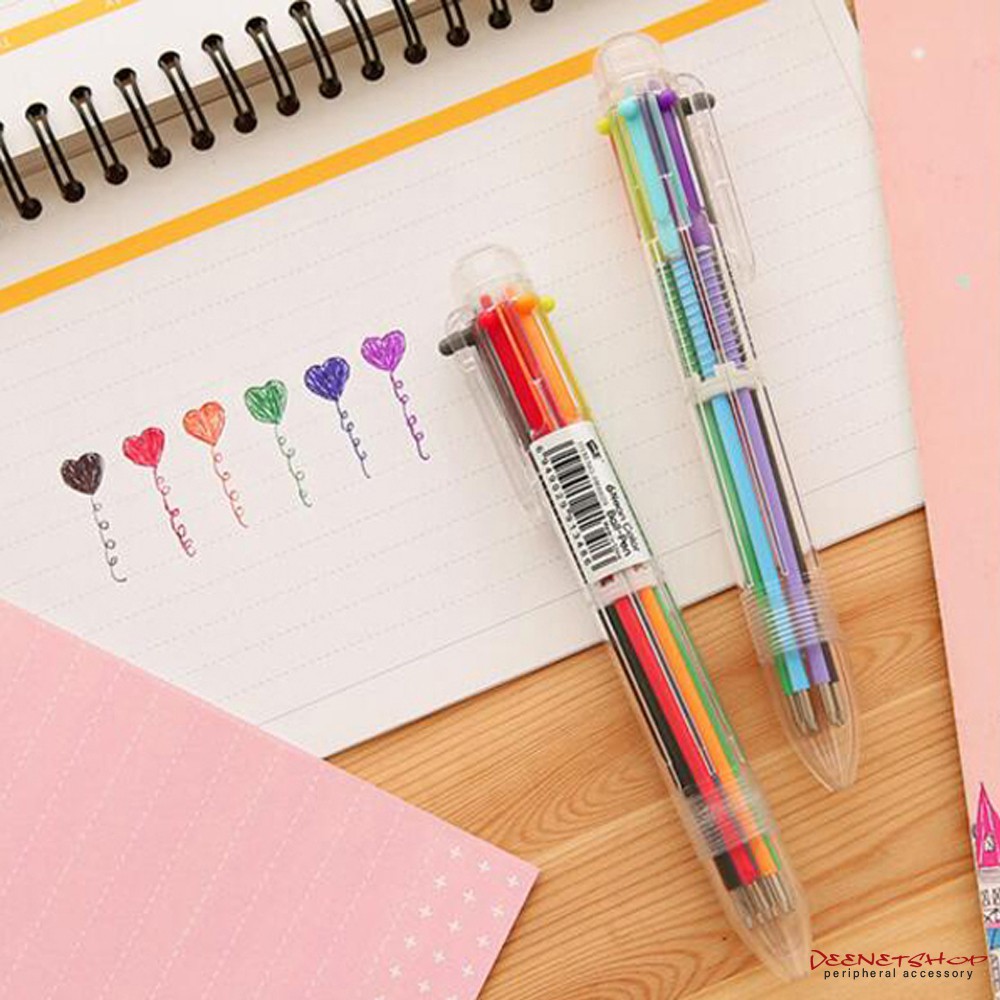 

r3w Pulpen - Pena Ballpoint Multi Warna 6 in 1 - Multi-Color