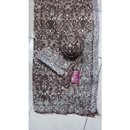 kain jarikpengantin bordir payet plus blangkon