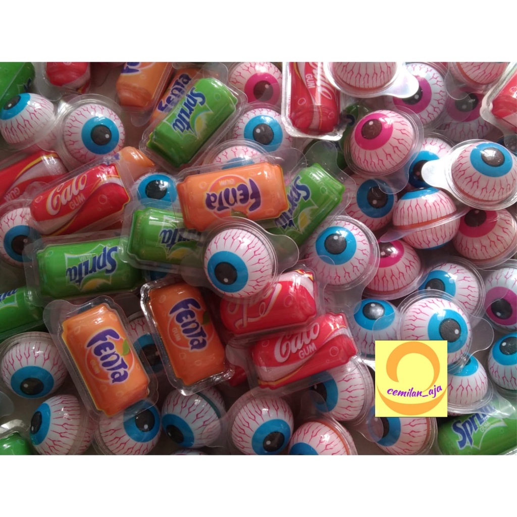 PERMEN VIRAL BOLA MATA SMILE SNACK VIRAL MAKANAN RINGAN CANDY PERMEN KARET ANEKA RASA STRAWBERRY JER