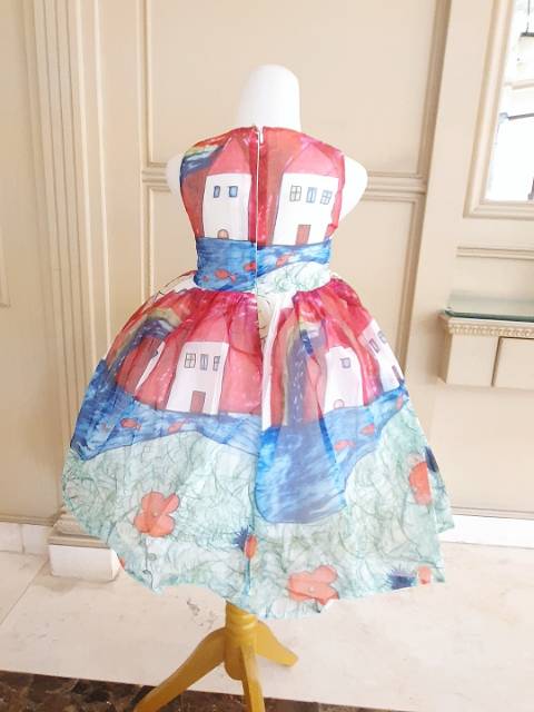 GA2592 DG HOUSE GREEN / DRESS PESTA UALNG TAHUN ANAK MERAH / GAUN PRINCESS HIJAU IMPORT KOREA MURAH