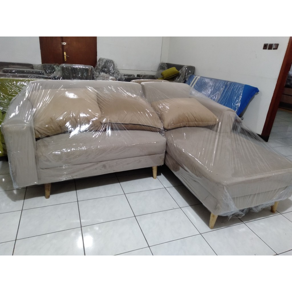 Sofa Sudut Selonjor L Linea kain BANDUNG