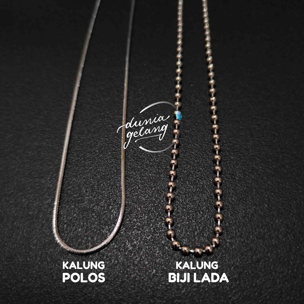 KALUNG TITANIUM SALIB TITIK DIAMOND PERMATA LIONTIN SILVER ANTI KARAT TIDAK LUNTUR TAHAN AIR / KALUNG WANITA PRIA / DUNIA GELANG