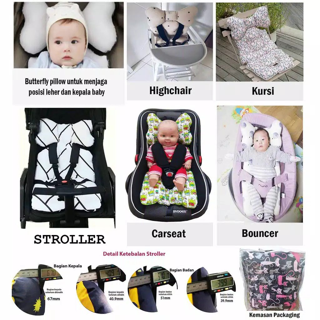 Alas Stroller TENCEL Adem Halus Lembut Stroller Pad carseat bouncer Akachan seatpad spad  Empuk Adem Nyaman Lembut Seat pad model Borny liner kereta dorong bay tencel serat sutera sutra silk kain polos embos motif emboss kado bayi