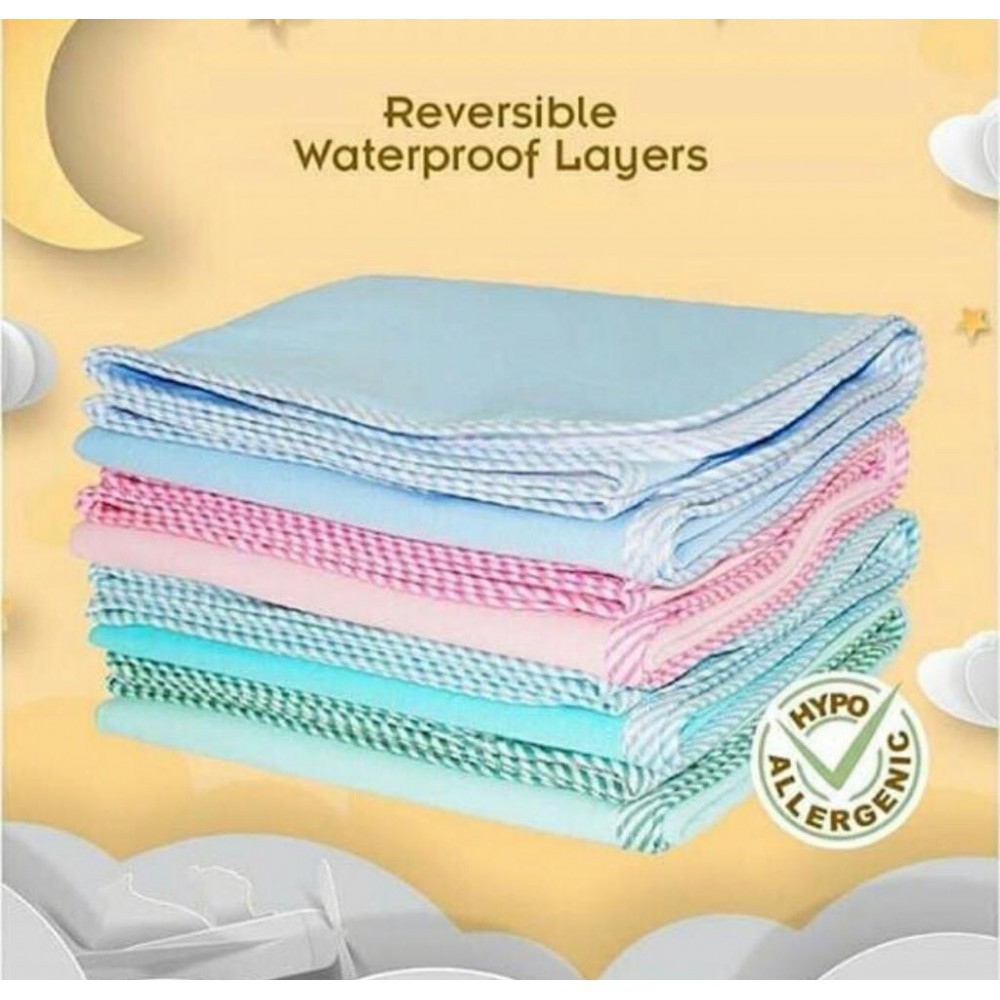 Babybee Perlak Alas Ompol Bayi Reversible Waterproof Layer - Stripe (Tersedia Pilihan Warna)