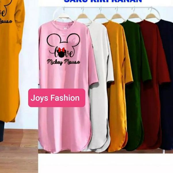 JF Atasan Tunik Babyterry Jumbo Wanita Muslimah Terbaru LOVE MOUSE