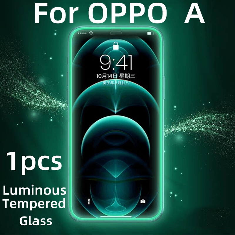 1pc Pelindung Layar Tempered Glass Luminous Untuk OPPO A5 A9 2020 A3 A7X A8 A9 A11 A15 A32 A35 A36 A52 A66 A72 A56 A93 A92S K1 K5 K3 Kx K9 K7 K9 K3 A5X