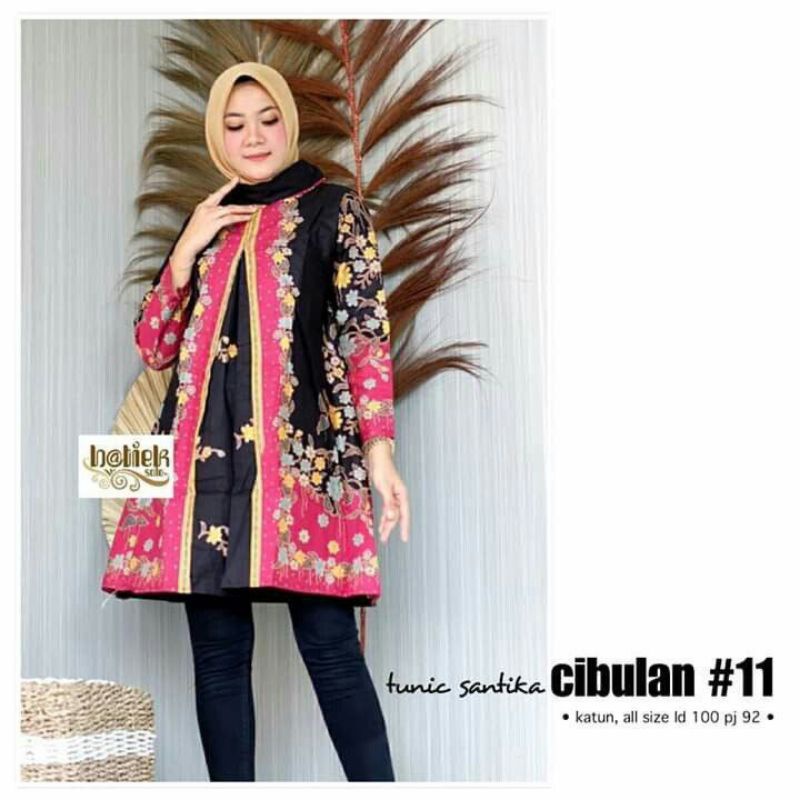 ATASAN WANITA TUNIK BATIK CANTIK KEKINIAN TERBARU PAKAIAN WANITA TUNIK HITAM MANIS