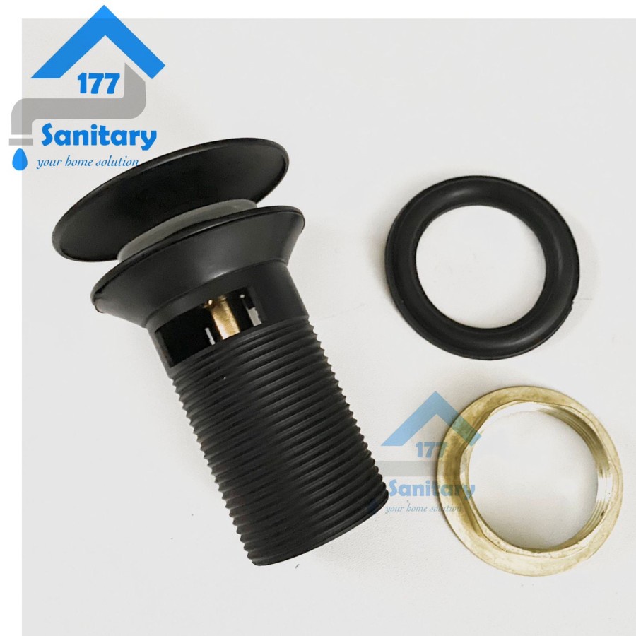 Kepala Afur Tekan Wastafel Hitam D22B - Head Afur Strainer Sink Washtafel cuci tangan Kuningan