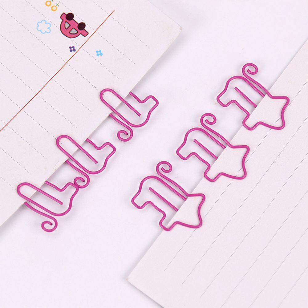 Lanfy Paper Clip Letter Clips Berongga Hadiah Kantor Sekolah Supply Alat Tulis Logam Pink