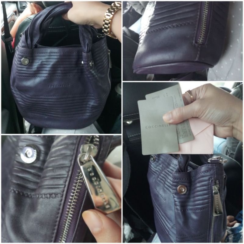 coccinelle ungu purple tas