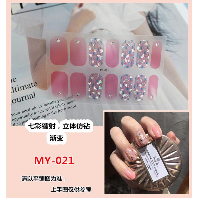 MY 14Pcs/Set Stiker Kuku 3d Desain Bermotif High End Berlian Mutiara Permata Warna-Warni Untuk Tempel Tahan Air Tahan Lama Menicure Stickers Korea Self Adhesive Fashion Sticker kuku Full Aksesoris Dapat Kupas Mudah Digunakan Dan Dilepas Anti Air Nail Art