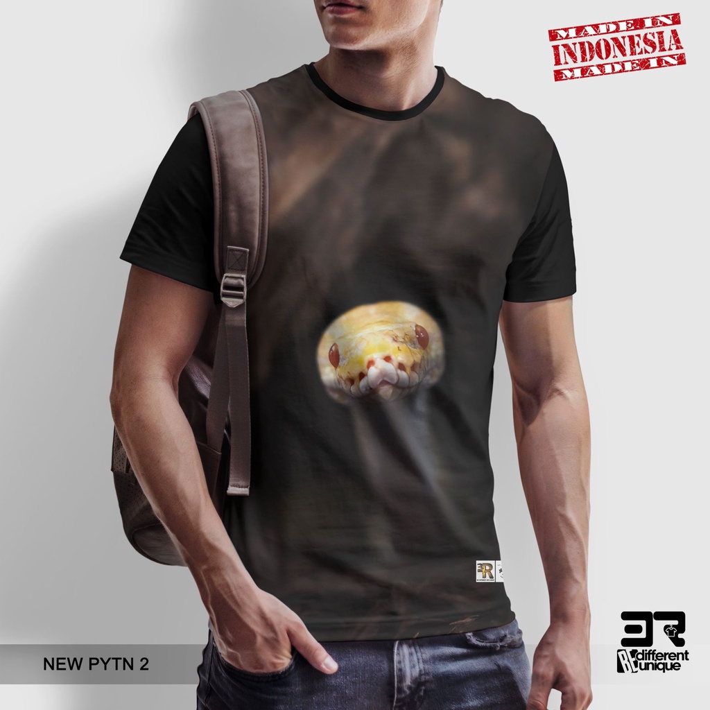 [ COD ] KAOS PRINTING GAMBAR NEW REPTIL NEW PYTHON 2 MOLU / RETIC - BAJU REPTILE CHAMELEON BUNGLON I