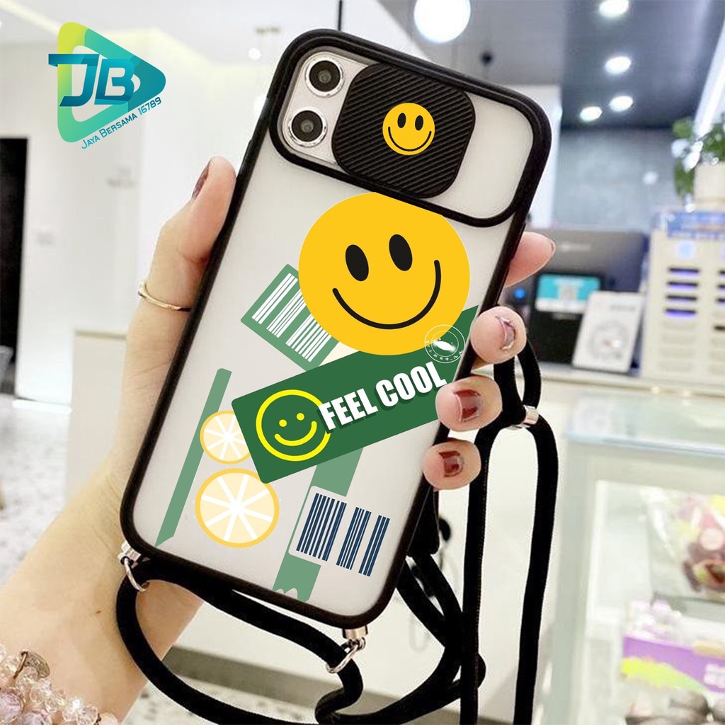 SOFTCASE SLINGCASE SLIDE PELINDUNG KAMERA WARNING SMILE SAMSUNG OPPO VIVO REALME IPHONE XIAOMI ALL TYPE JB5152