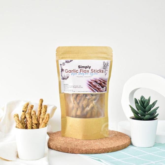

House Of Organix Simply Garlic Flax Sticks 85 Gr