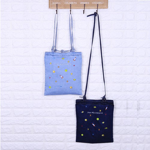 tas selempang pundak jeans dual adjustable sling shoulder bag (2i1)  bta329