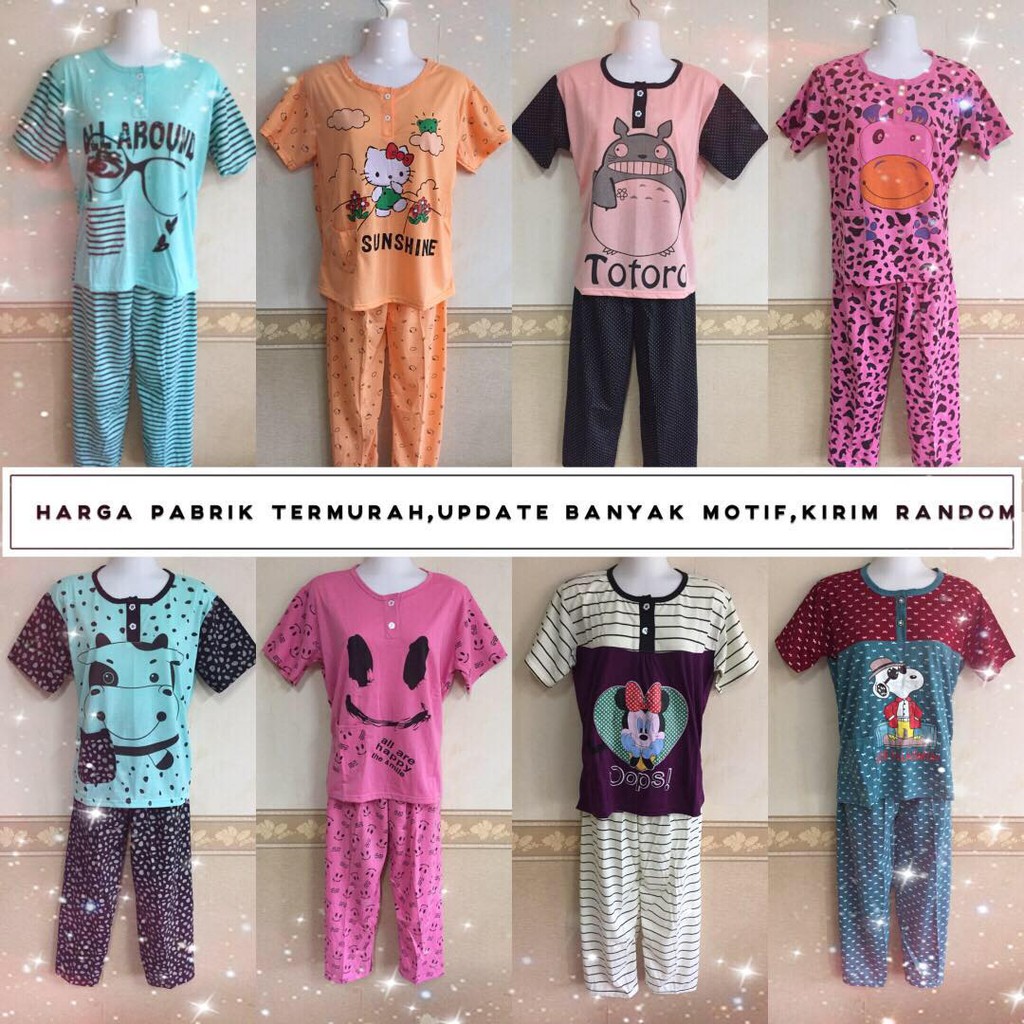 Baju Tidur Kaos Impor Stelan Dewasa CP Piyama Murah