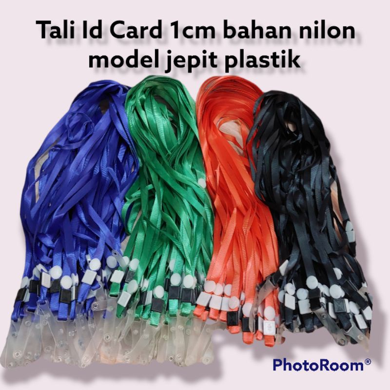 

Tali Id Card 1 cm Nilon Model Kancing (100pc) Tali Lanyard 1cm Jepit Plastik Gantungan Nametag 1cm