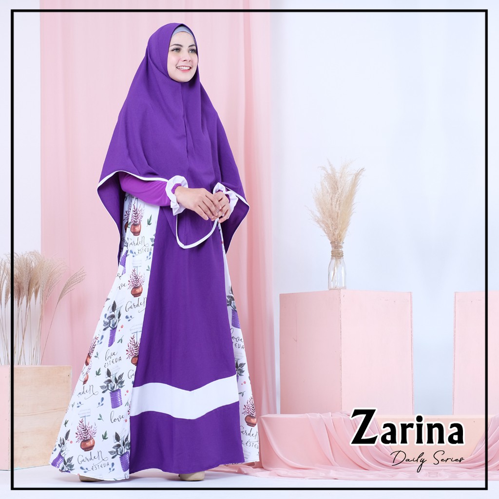 ZARINA DAILY SERIES DRESS BAJU ABAYA GAMIS PRINTING SET FASHION MUSLIM BY ESTEVA