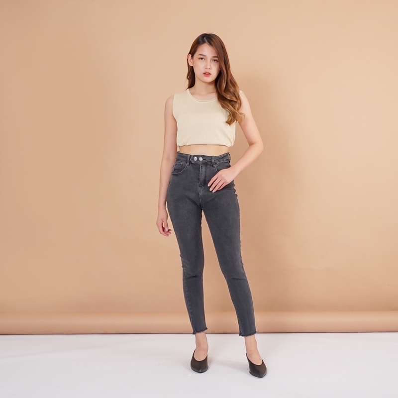 [LUXE.DLABEL]-C55 JEANS | Celana Panjang Wanita HighWaist Skinny Jeans Wanita Premium Import