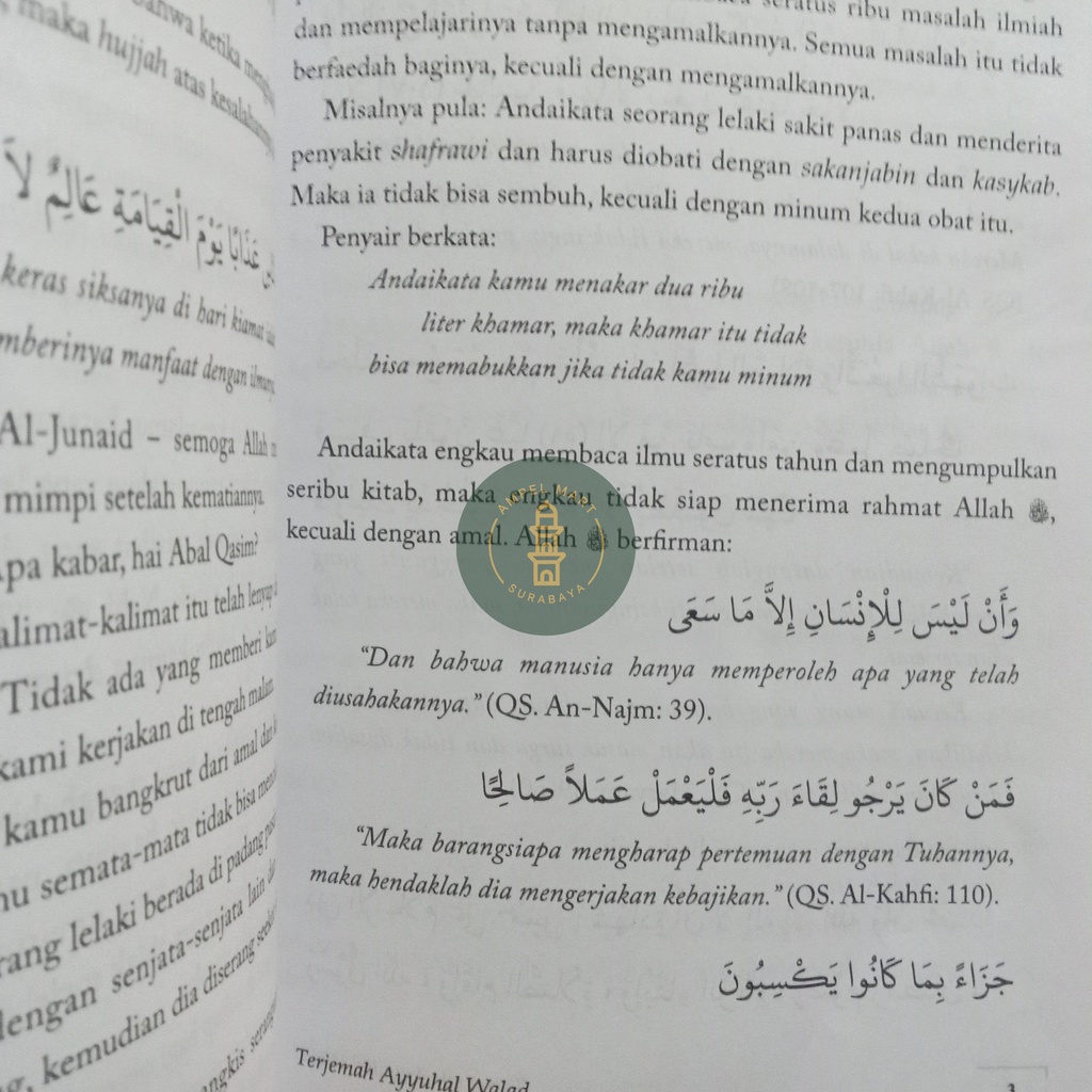 Terjemah Syarah Ayyuhal Walad Bahasa Indonesia - Mutiara Ilmu Publisher