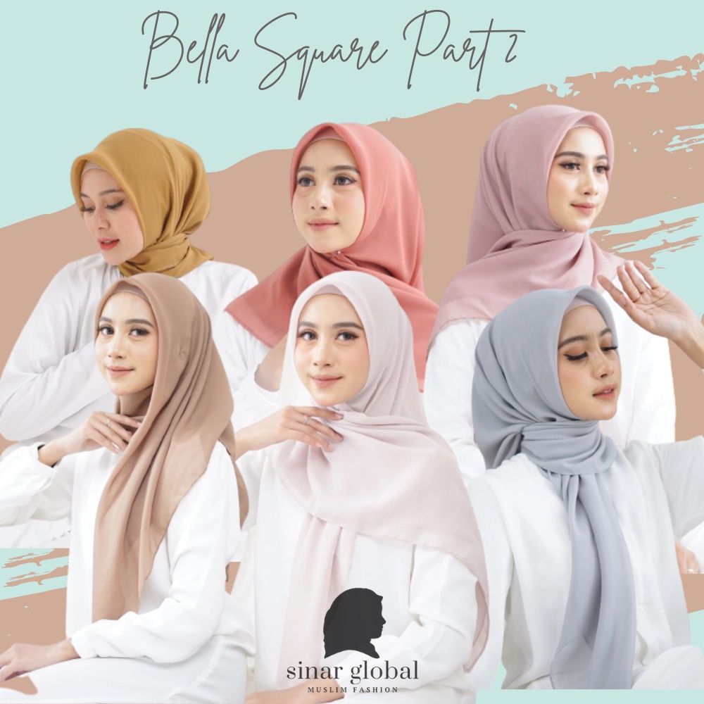 Bella Square Maula Hijab Jilbab Kerudung Segiempat Bella Bela Square Polycotton Hycon Murah PART 2-0