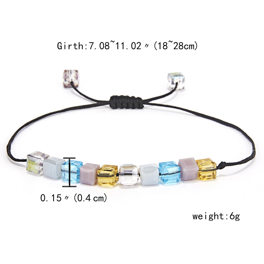 Gelang Kristal Warna-Warni Adjustable Untuk Wanita