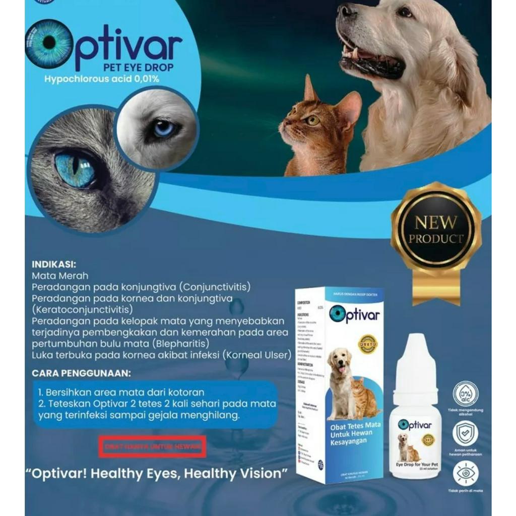 OPTIVAR - Obat Tetes Mata Hewan Kucing Anjing Infeksi Merah