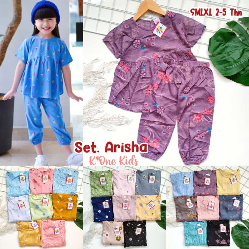 1-4t  SET ARISHA SET setelan rayon anak (KERAH BULAT)