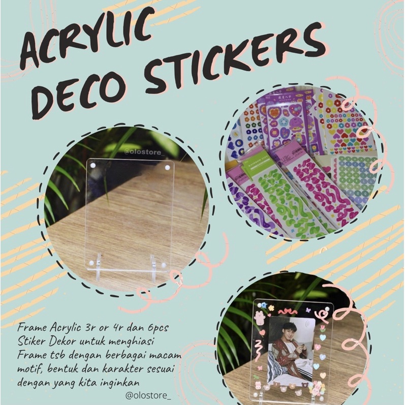 FRAME ACRYLIC DECO STIKER PHOTOCARD (BACA DESKRIPSI)