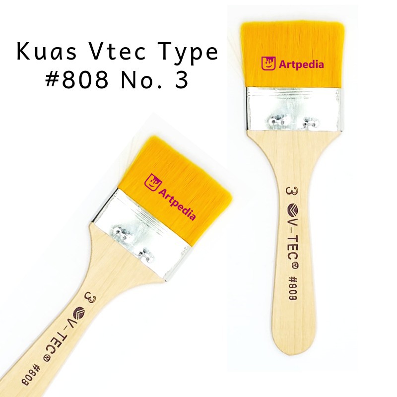 

V-Tec Kuas 808 No.3 / kuas lukis Vtec - Kuas Vtec Type #808 No. 3