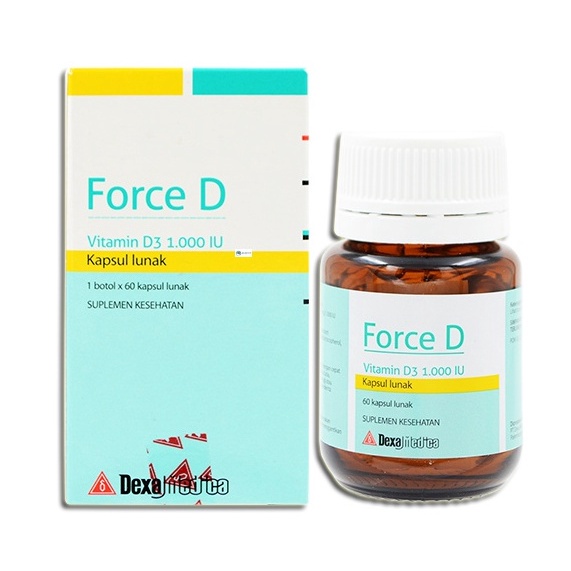 Force D - Vitamin D3 1000 IU 60 Kapsul Lunak - Suplemen Kesehatan Terbaru 5000