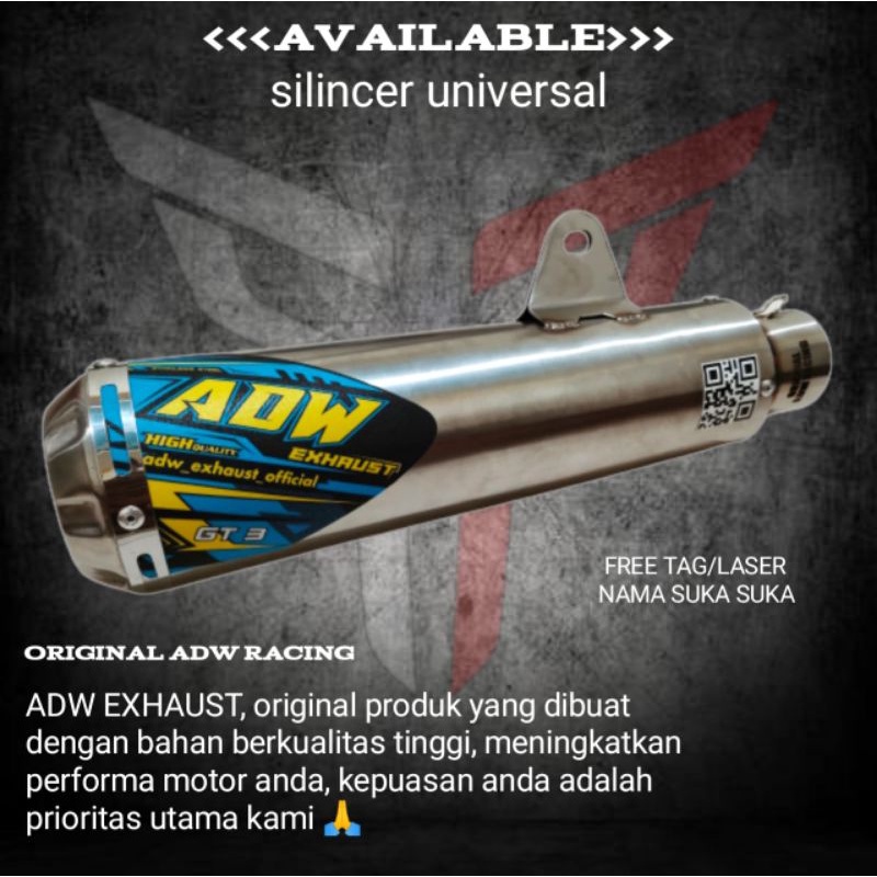 silincer knalpot racing nmax aerox pcx vario adv beat xmax original adw exhaust