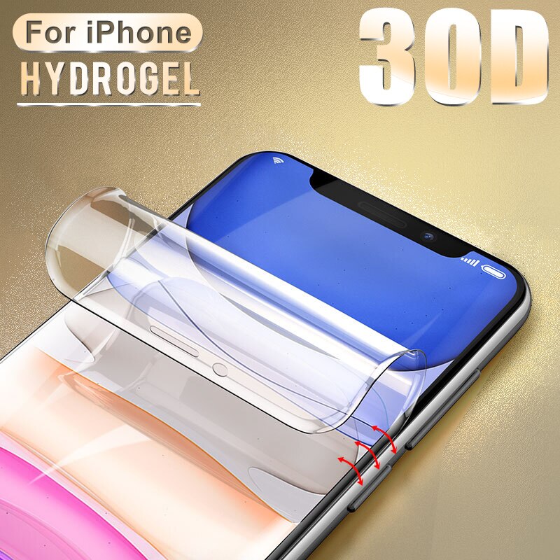 Film Pelindung Layar Hydrogel 30d Untuk Iphone 7 8 Plus 6 6s Plus X Xs Xr Xs Max 11 Pro Max