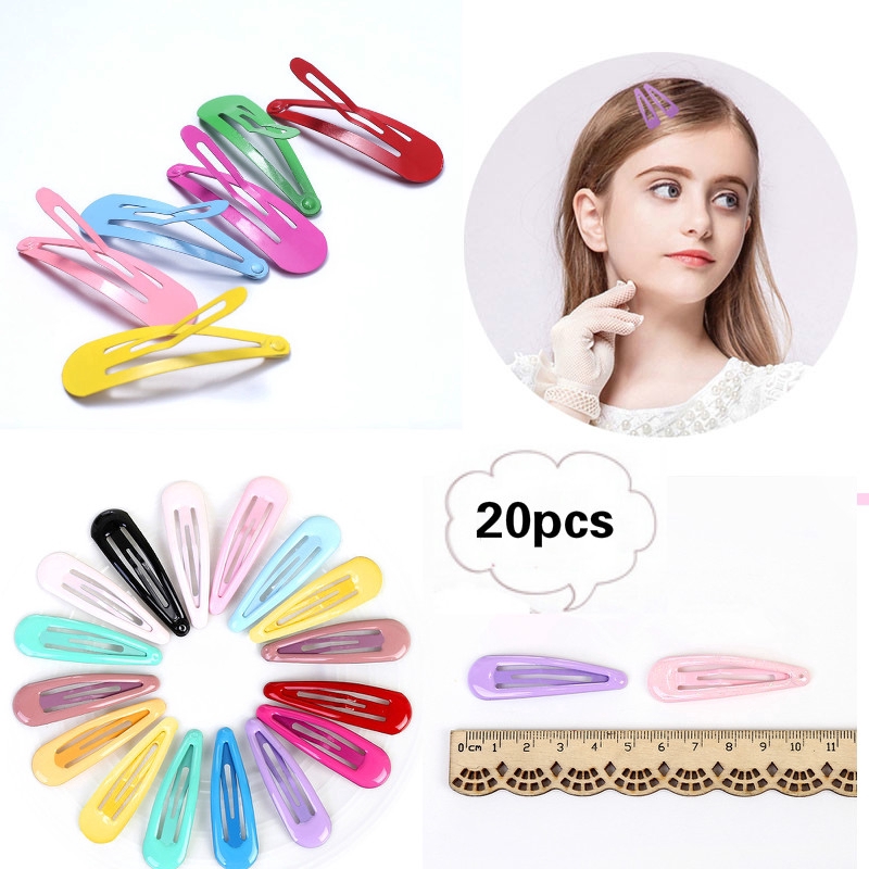 20Pcs Klip Penjepit Rambut dengan Bahan Logam dan Warna Warni Ukuran 5cm