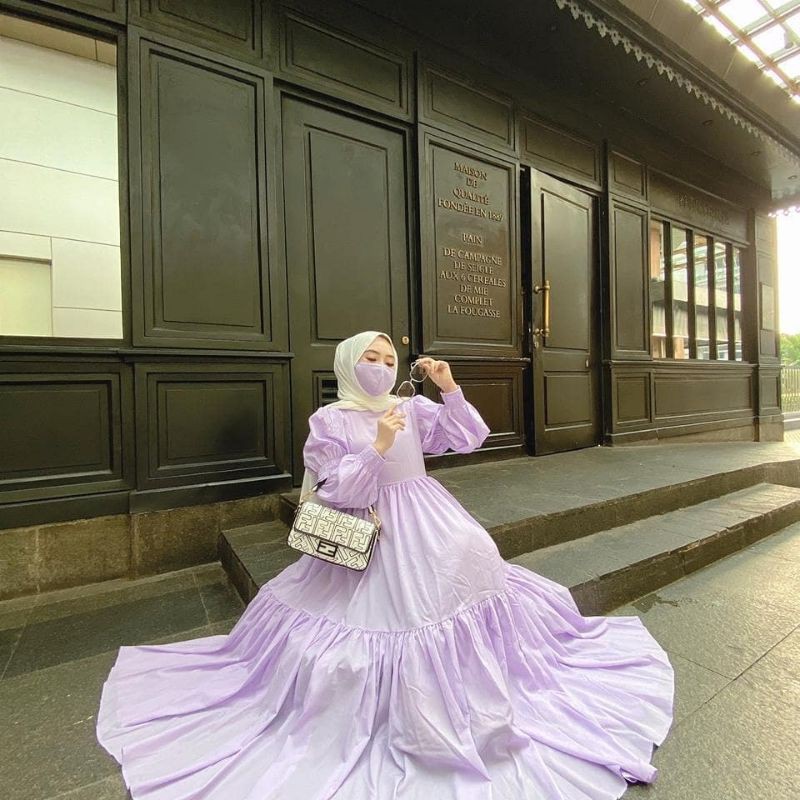 Dress Pelangi Polos by Shellasaukia