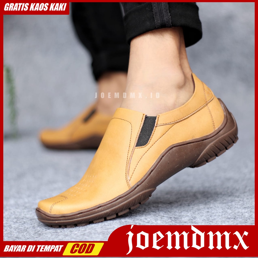 BADIL Sepatu Slip On Casual Kulit Asli  Kasual Formal Pantofel Kerja Kantor Kondangan Original Murah Pria/Cowok