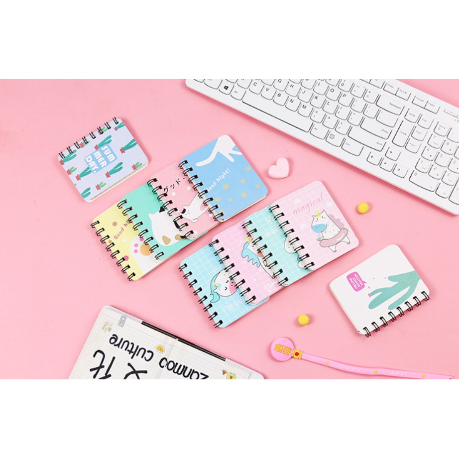 

Note Book Mini Spiral Kaktus, Unicorn, Cat Good Night