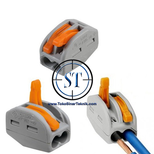 BA-162 Terminal Cage Clamp 2 Lubang WAGO Bisa Bongkar Pasang Connector Konektor Kabel Cable 2 Kabel