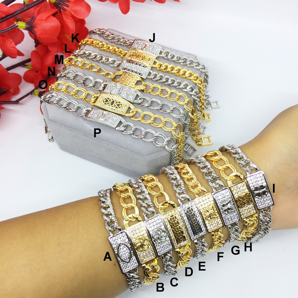 Gelang Tangan Xuping Rantai Plat Perhiasan Warna Emas Gold - BB498