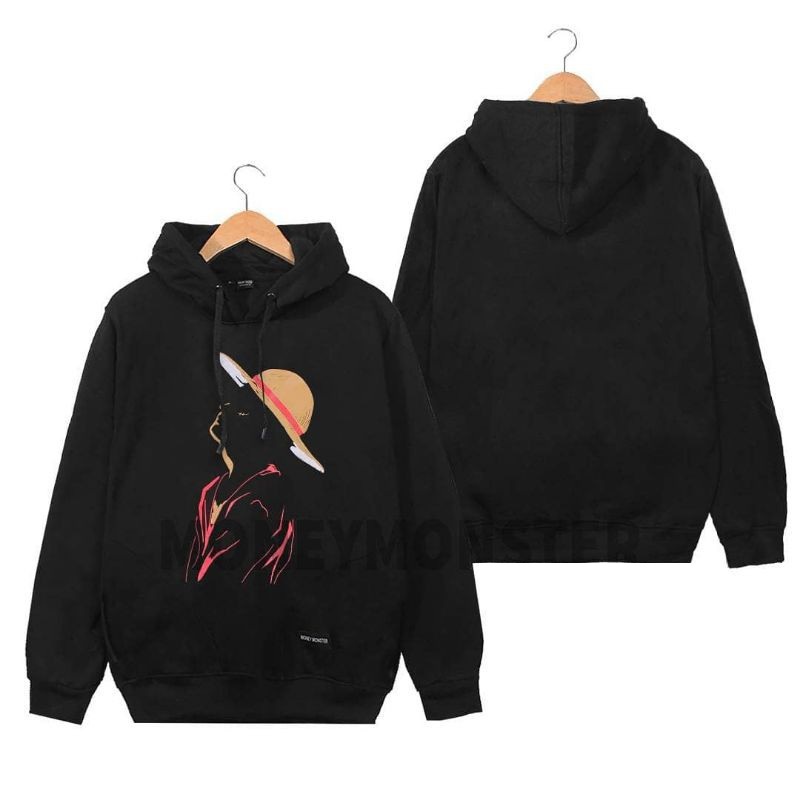 Hoodie Anime One Piece Luffy Bordir