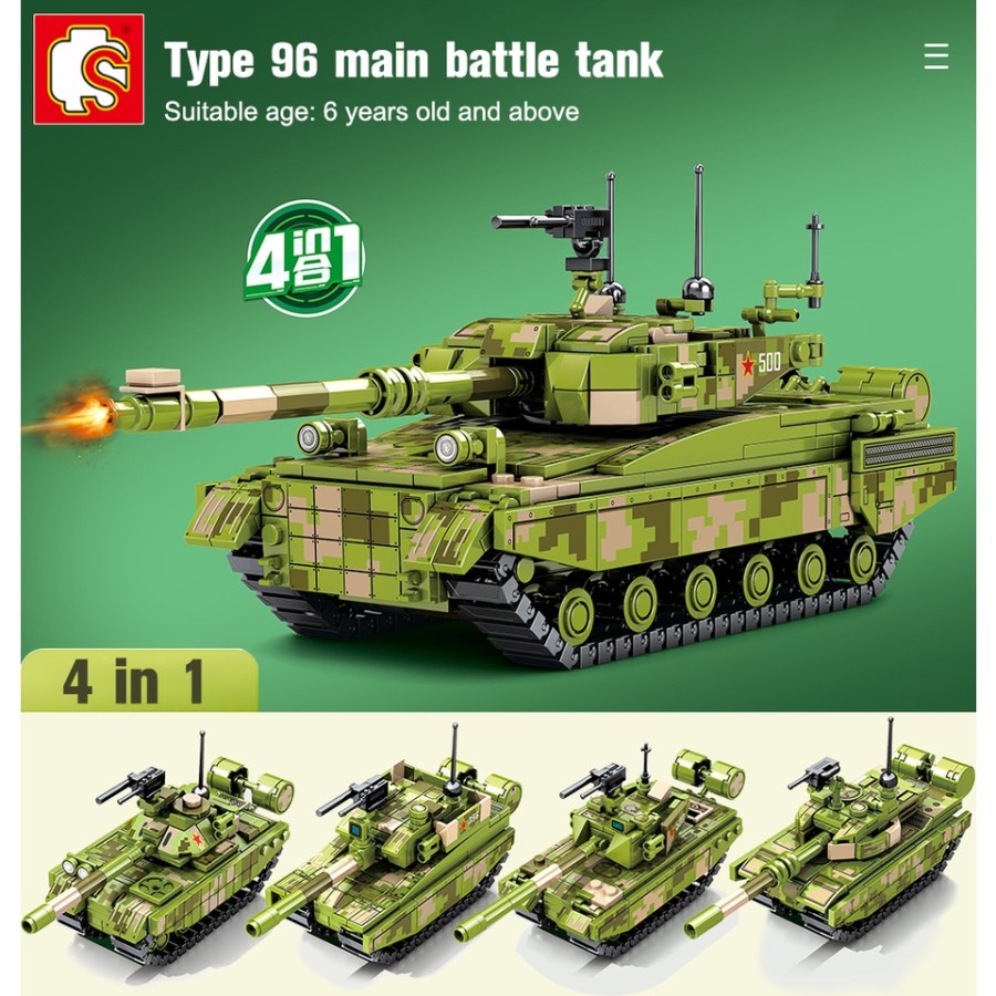 Selling Toys Brick Sembo Type 96B 203101-203104 Main Battle Tank 4In1 Tank Pansher | 