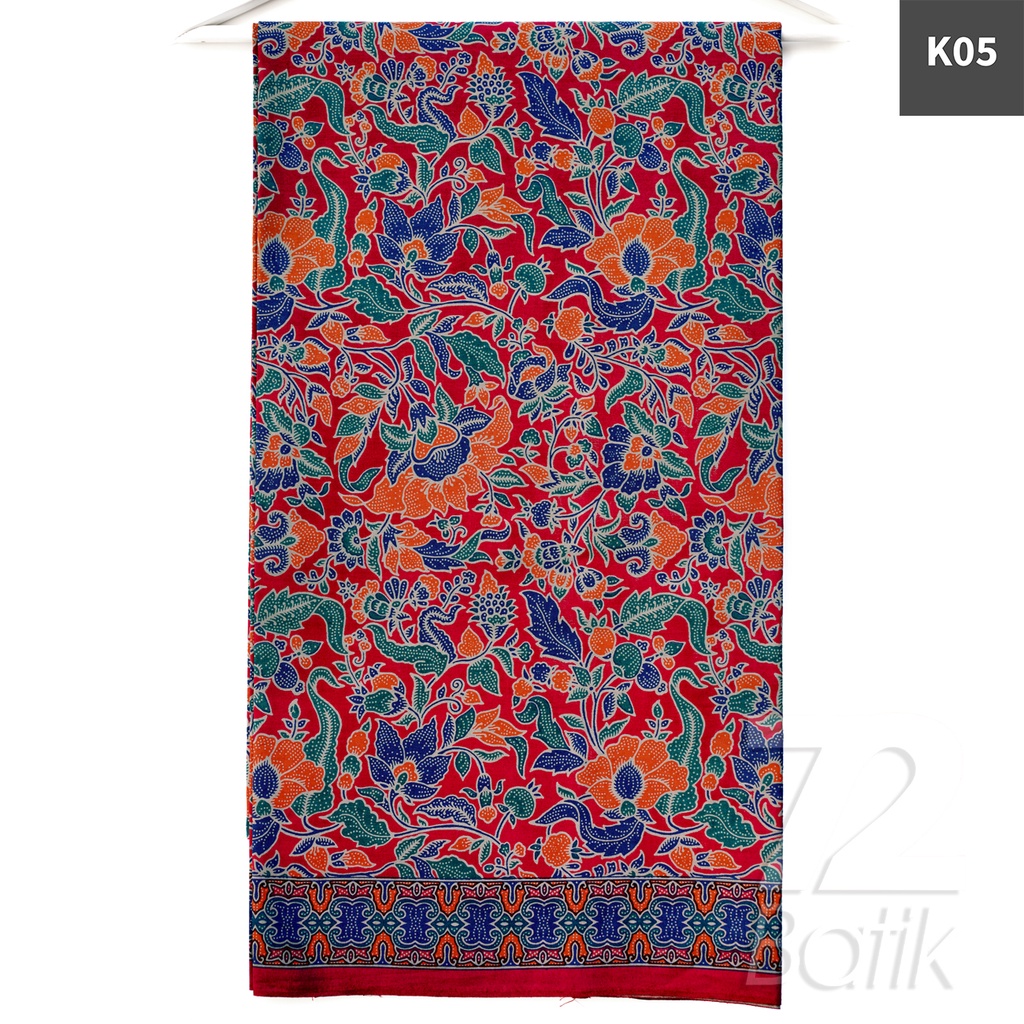 KAIN BATIK PREMIUM Bahan Katun Motif Kembang Alas Warna Coklat Tua Orange Biru Hijau 727888 Cap 72 Jarik Jarit Samping Kebat Panjang Batik Katun Modern Premium Bahan Seragam Batik Pernikahan Kantor Keluarga Murah Kamen Jadi Batik Bali Lembaran