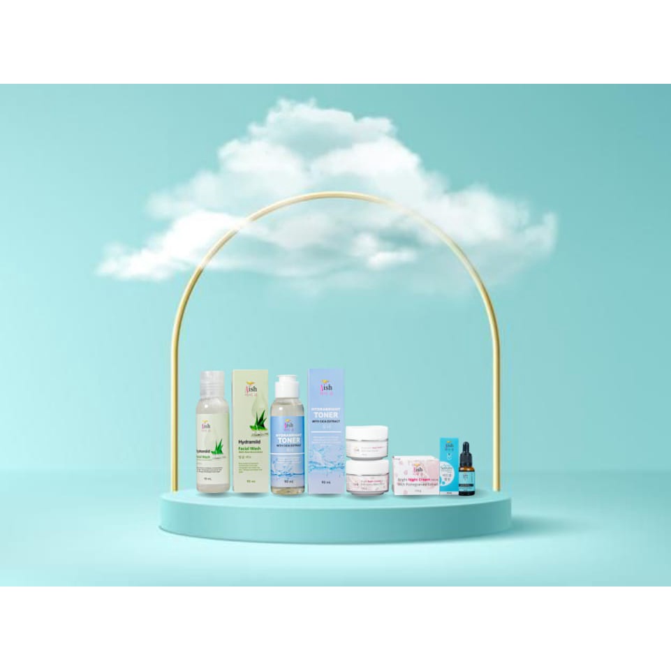 Paket Lengkap Aish Skincare Korea Beauty Ultimate Acne Original 100% BPOM Facial Wash/ Toner/ Day Cream/ Night Cream/ Aish Serum Acne Care Original Serum Untuk Wajah Berjerawat Paket Anti Aging