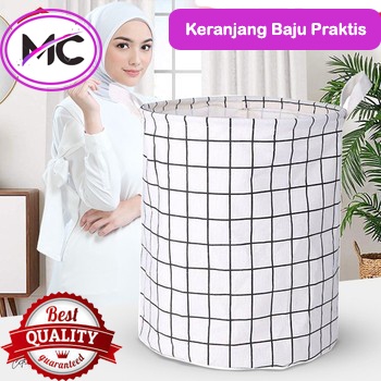 Laundry Bag Besar Keranjang Baju Pakaian Kotor Lipat Bahan Kain Kanvas Tempat Pakaian Serbaguna