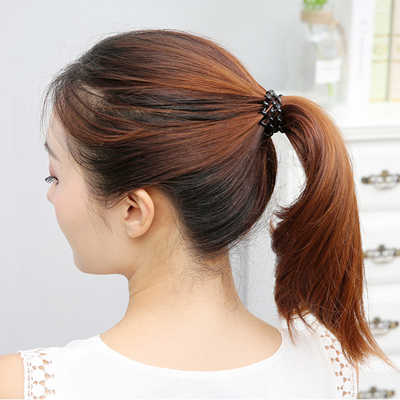 We Flower Ikat Rambut Spiral Elastis Warna Hitam Untuk Wanita